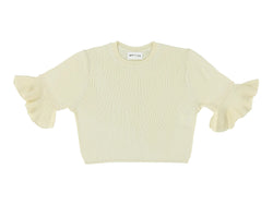 WALESKA SHINY CROPPED FITTED GIRLS PULLover - CREAM