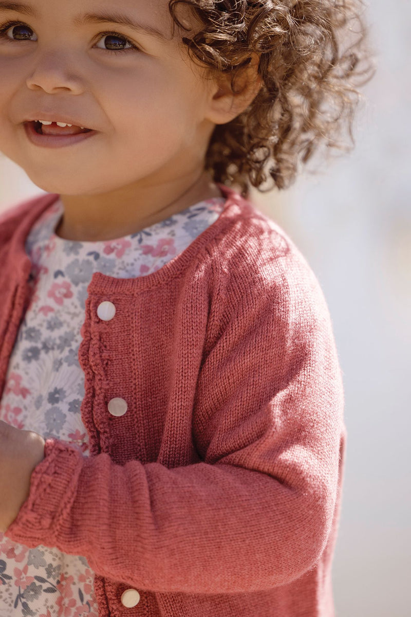 BABY ECOLE BUISSSONNIERE CARDIGAN7 - framboise chiné