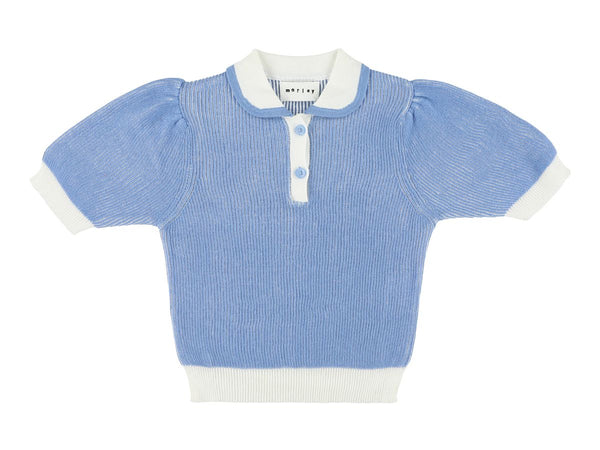 WALLABY VINTAGE CROPPED FITTED GIRLS POLO - BLEU