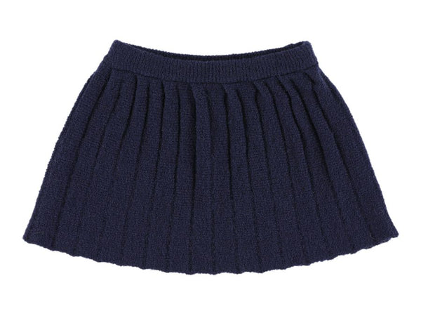 VANINA BOUCLETTE PLEATED SKIRT - NAVY