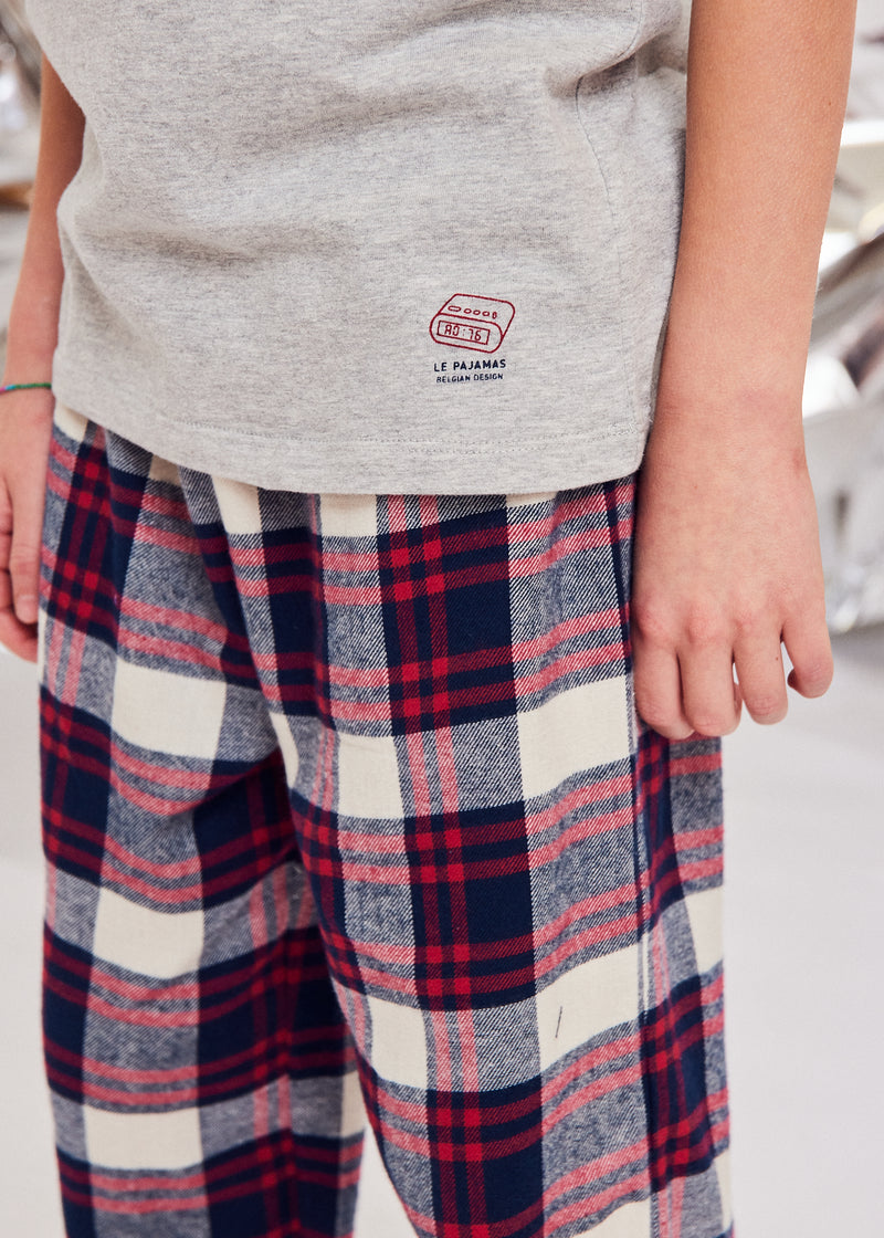 le pajama pants + t-shirt - navy cruz check