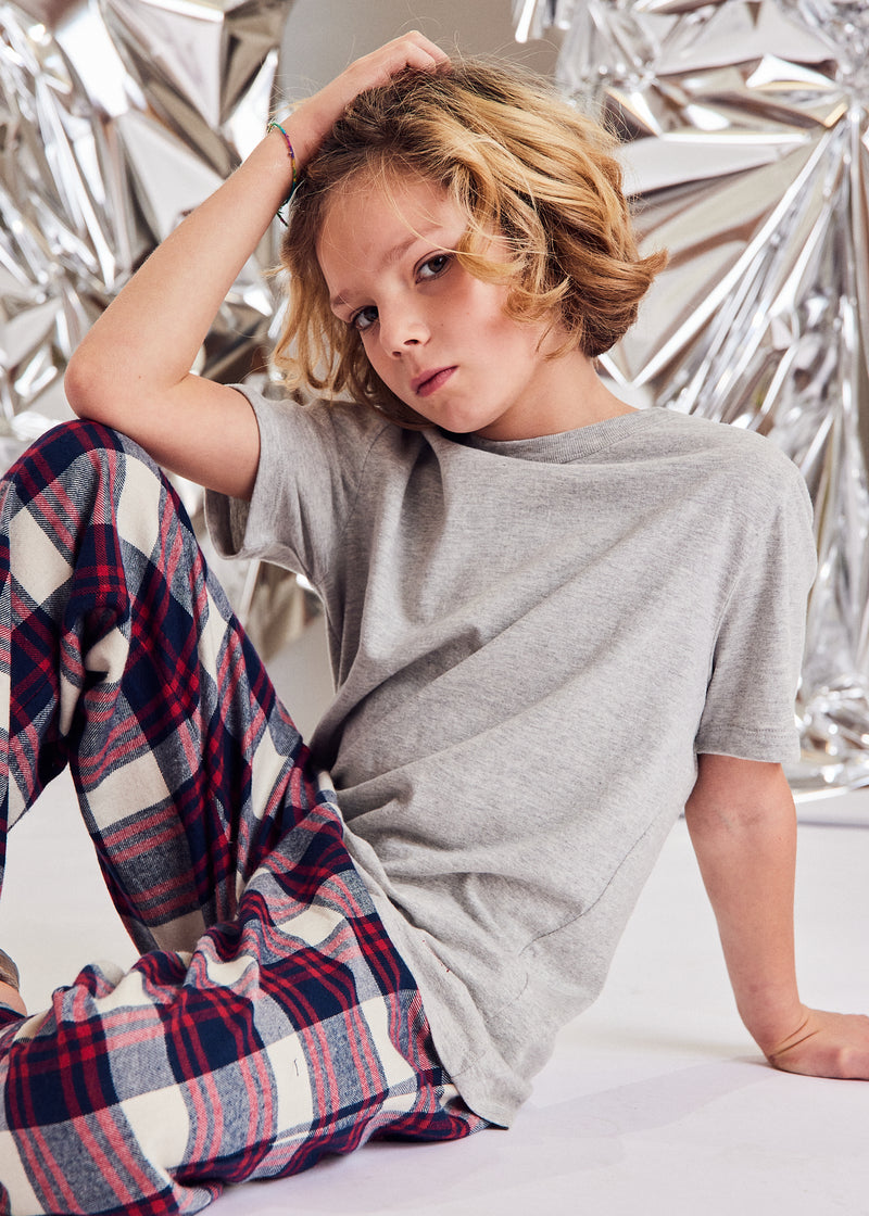 le pajama pants + t-shirt - navy cruz check