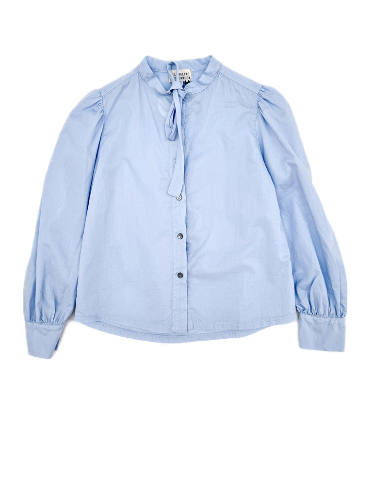 Blouse Bow - Shirt Blue