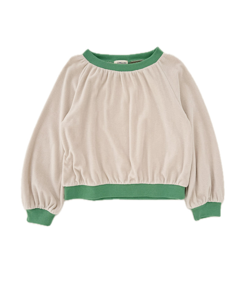 Velvet Sweater - Off White/Green