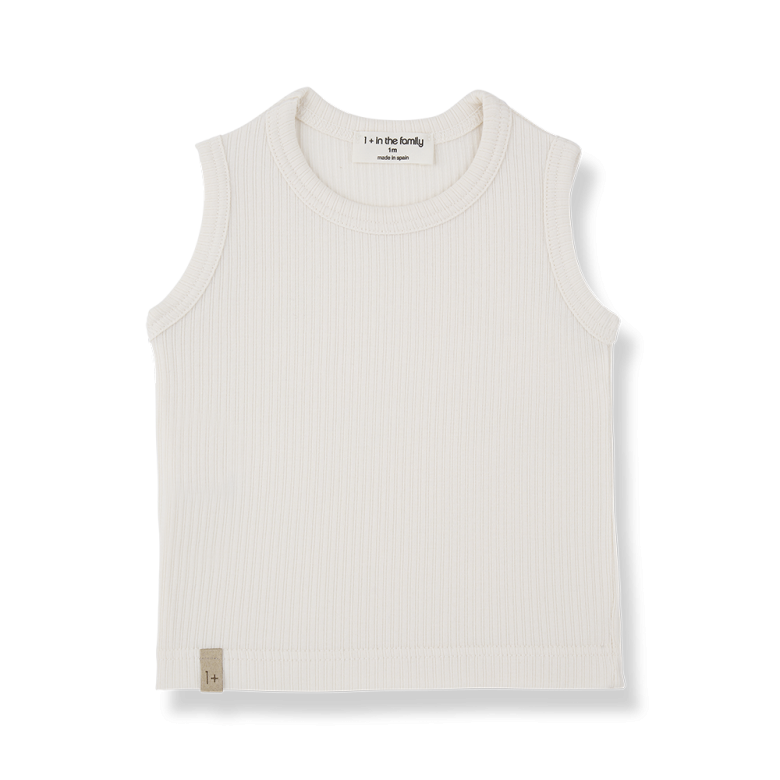 BOI knit sleeveless t-shirt - ecru