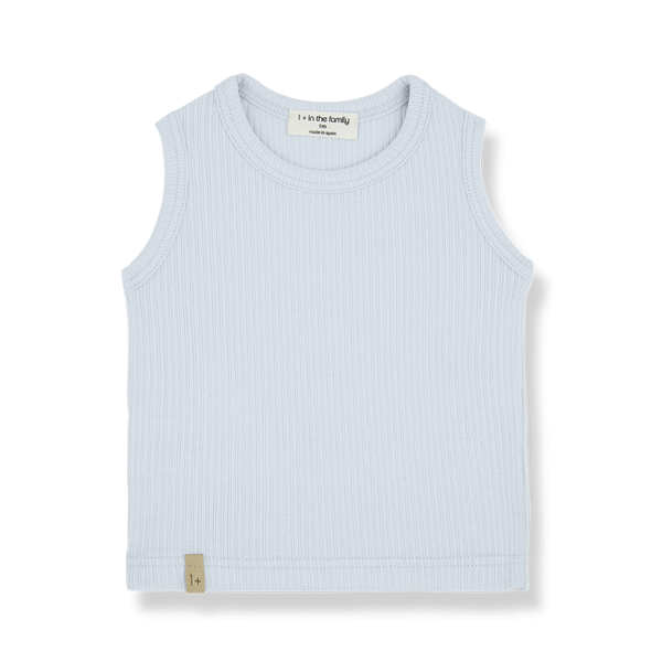 BOI knit sleeveless t-shirt - misty-blue