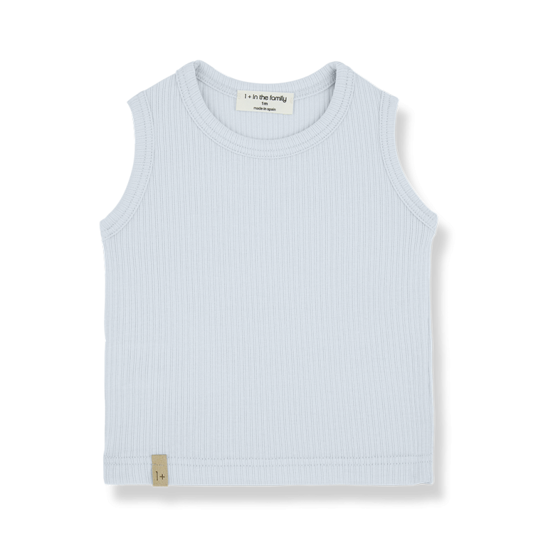 BOI knit sleeveless t-shirt - misty-blue