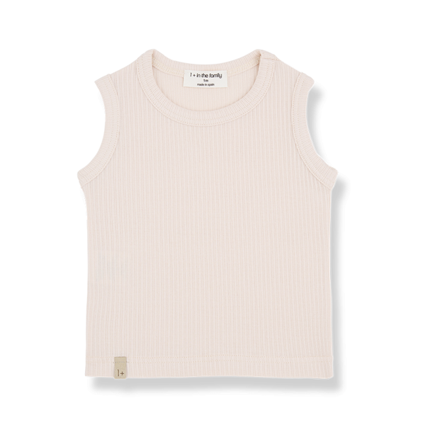 BOI knit sleeveless t-shirt - nude/pink