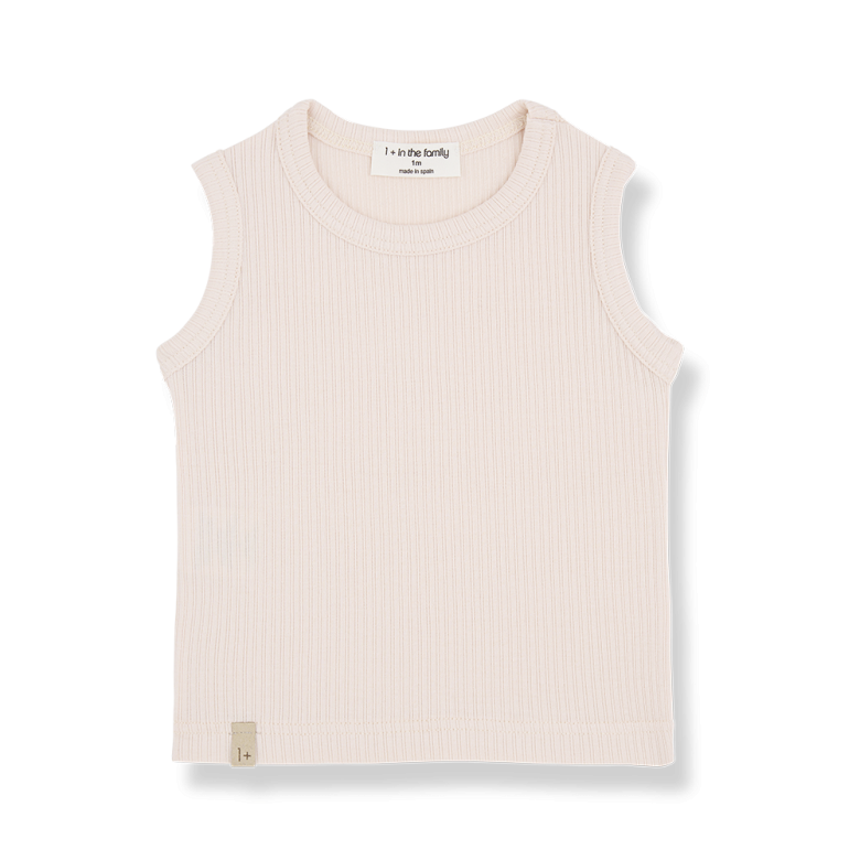 BOI knit sleeveless t-shirt - nude/pink