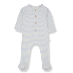 GUIM knit jumpsuit w/feet - misty-blue