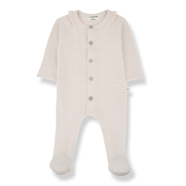 CARI knit jumpsuit w/feet - nude/pink