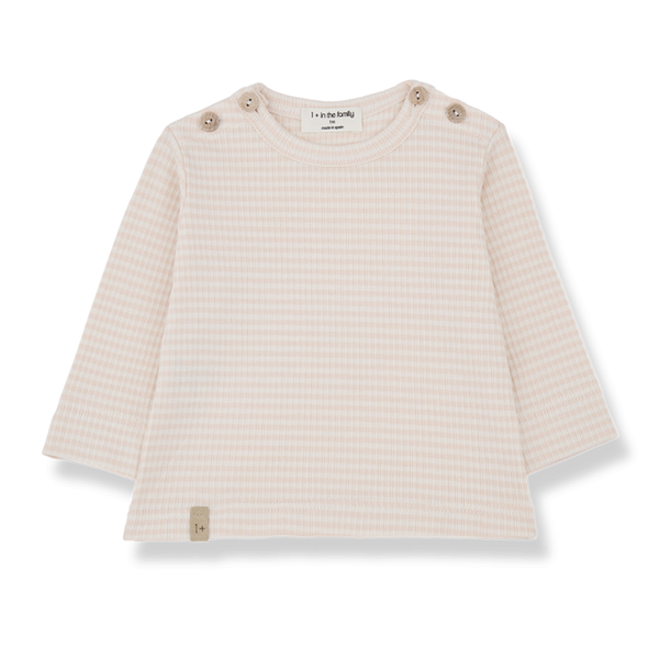 OT knit l.sleeve t-shirt - nude/pink