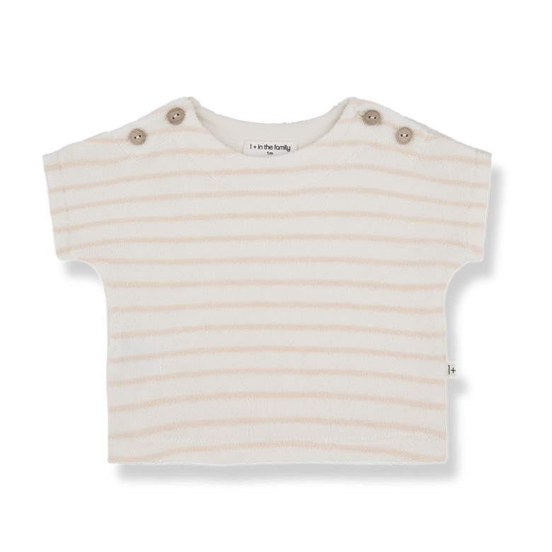 TOMASO knit s.sleeve t-shirt - nude/pink