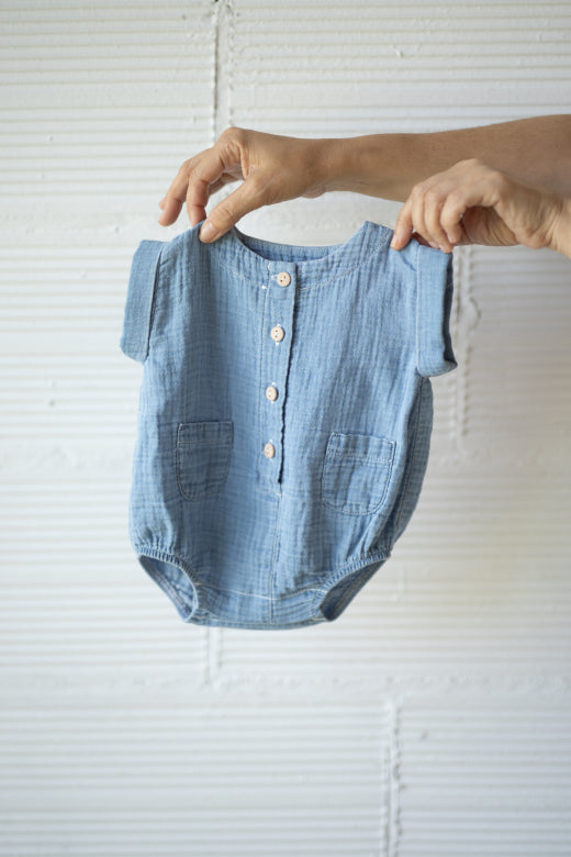 CARLO woven romper - denim