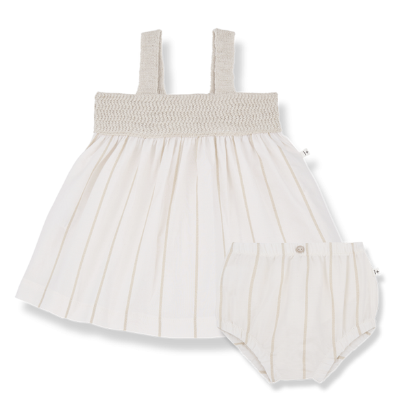 ANETTA woven dress+bloomer - off-white