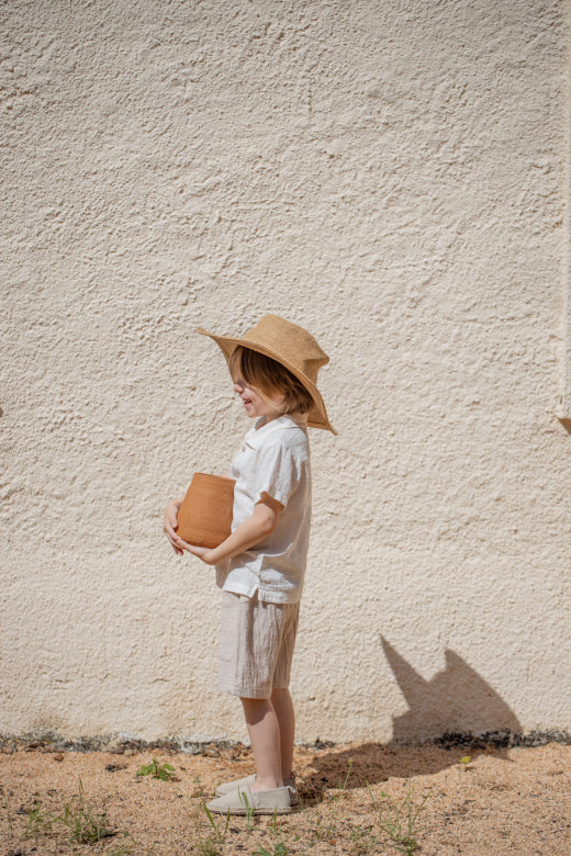 BENET woven s.sleeve shirt - off-white