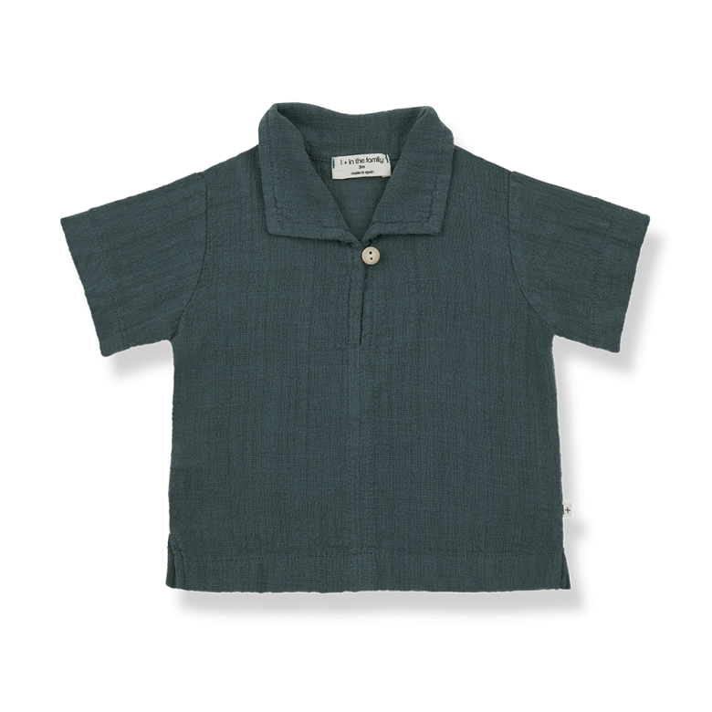 BENET woven s.sleeve shirt - petroleum