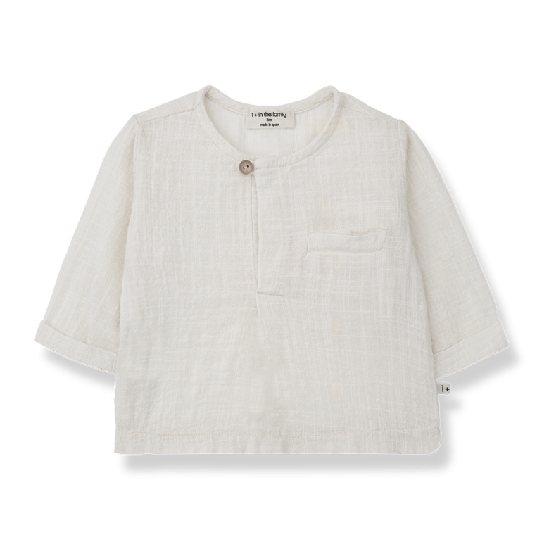 GERMAN woven l.sleeve shirt - off-white