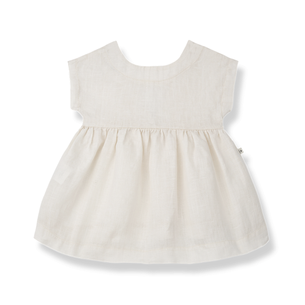 BRUNA woven linen dress - off-white