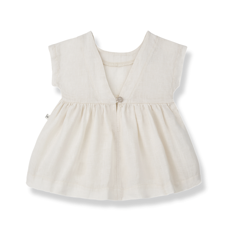 BRUNA woven linen dress - off-white