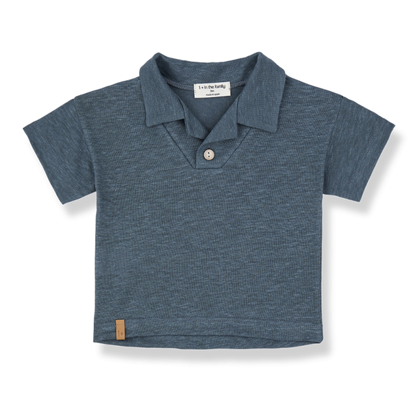 SANDRO linen knit s.sleeve polo - petroleum