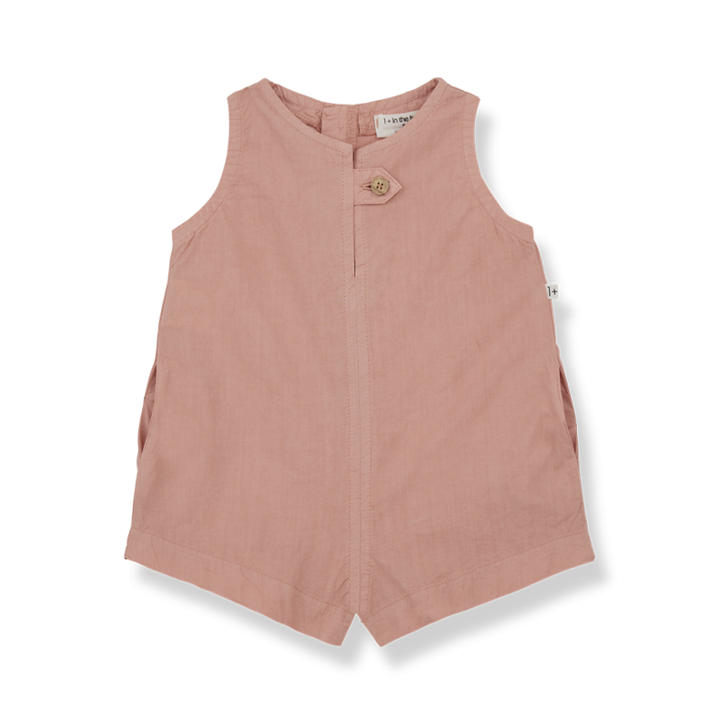 FLORA woven short overall - coral