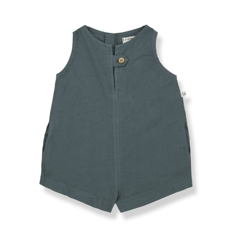 FLORA woven short overall - petroleum