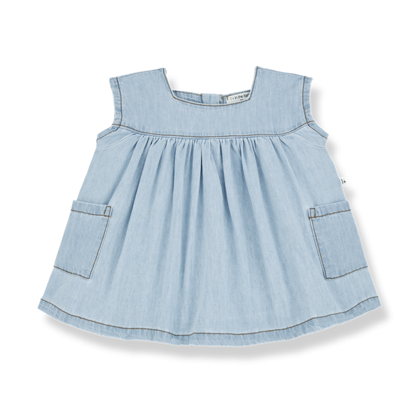 CARLOTTA woven s.sleeve dress - denim