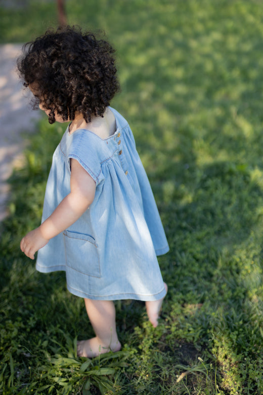 CARLOTTA woven s.sleeve dress - denim