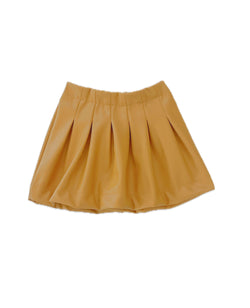 vegan leather pleated skirt dirty yellow Isola Bella