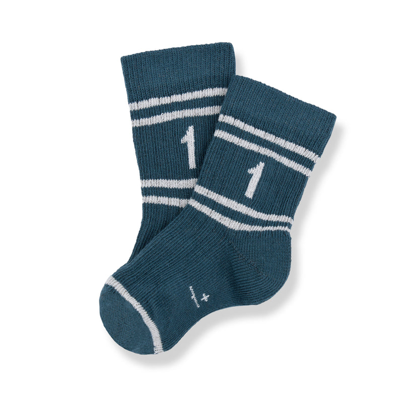 OTTO Plain Rib socks - Petroleum