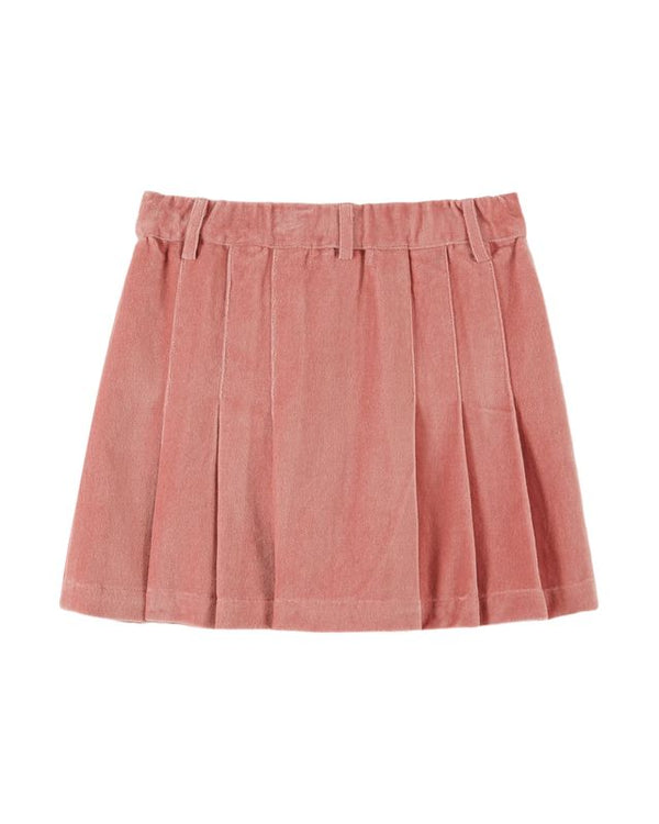 VELOUR PLEATED SKIRT - AA190 - BLUSH