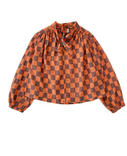 bow blouse - orange blocks