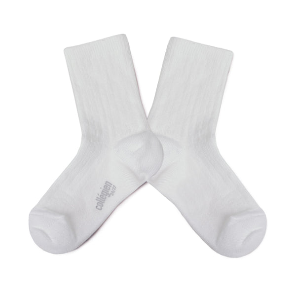 Paul - Lightweight Ribbed Ankle Socks - 908 Bianco Neige