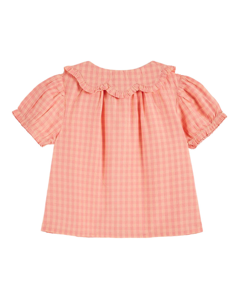 FLOWER COLLAR BLOUSE - VICHY PIVOINE