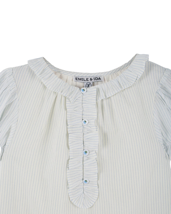 RUFFLED BLOUSE - RAYURE CIEL