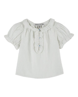 RUFFLED BLOUSE - RAYURE CIEL