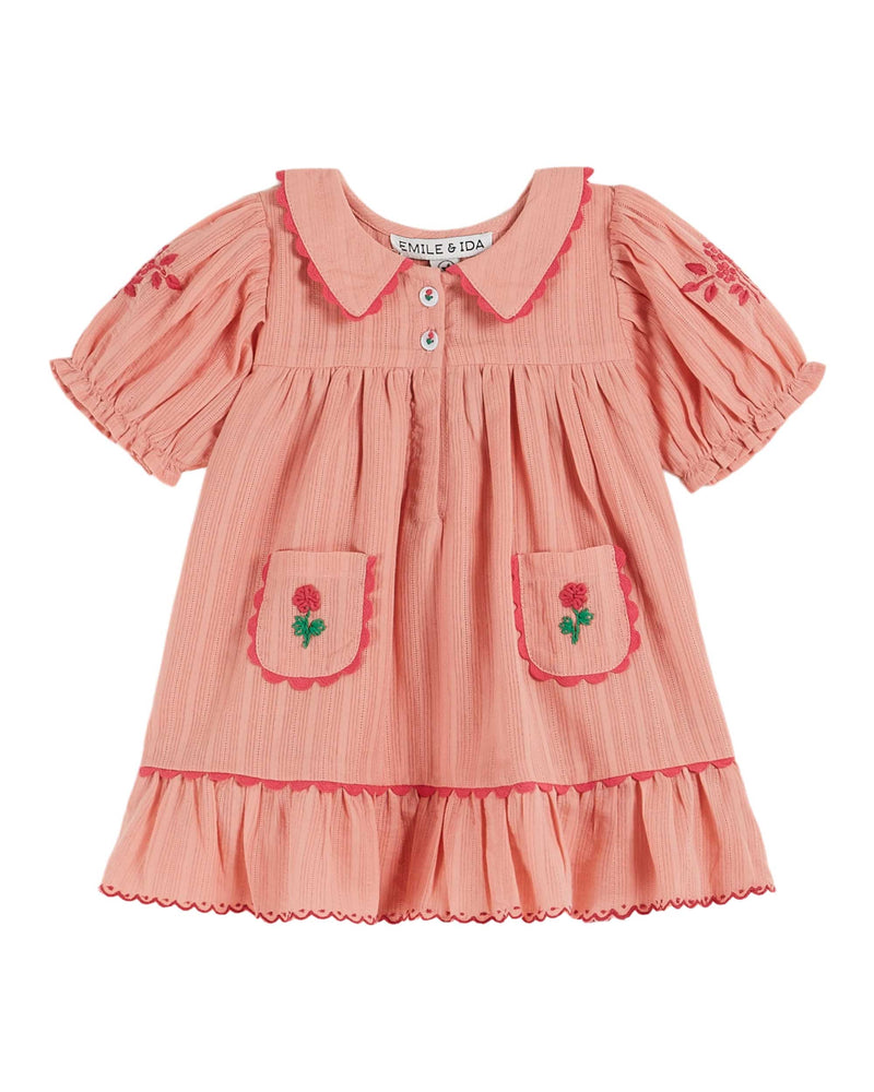 PLAIN EMBROIDERED DRESS - BLOSSOM