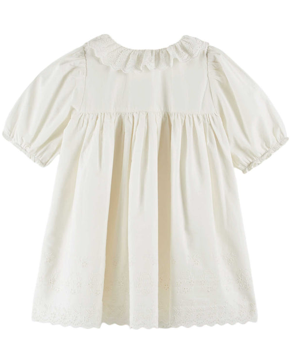 ENGLISH EMBROIDERY DRESS - BLANC