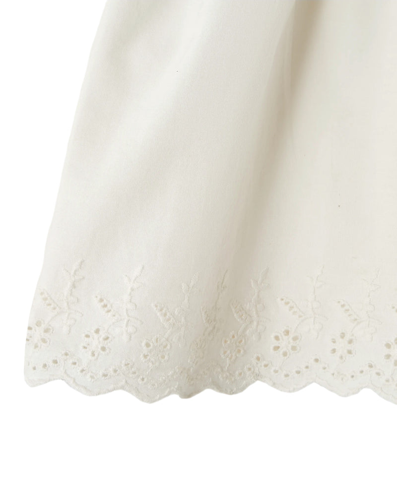 ENGLISH EMBROIDERY DRESS - BLANC