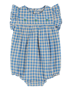 GINGHAM EMBROIDERED ROMPER - VICHY LAGON