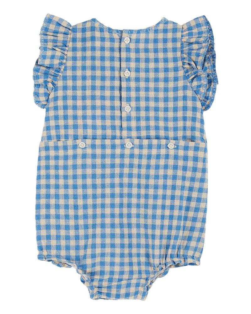 GINGHAM EMBROIDERED ROMPER - VICHY LAGON