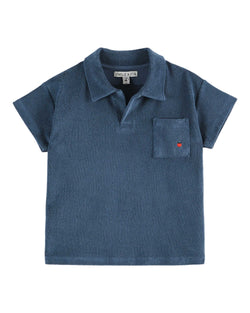 PLAIN TERRY POLO SHIRT - BALEINE