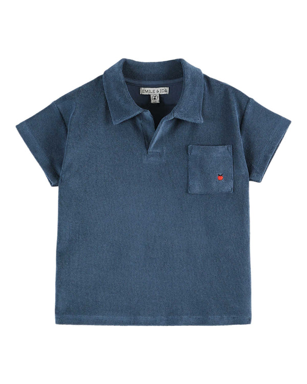 PLAIN TERRY POLO SHIRT - BALEINE