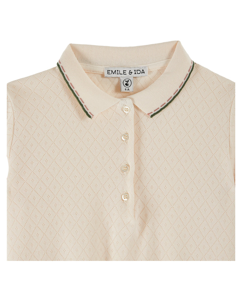 OPENWORK POLO SHIRT - CREME