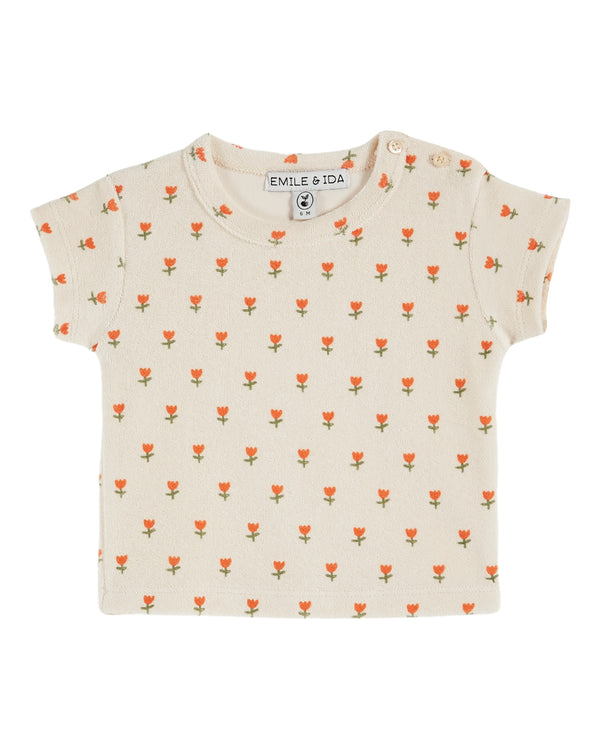 TERRY TEE SHIRT - PETITE TULIPE CREME