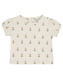 PRINTED PICOT EDGE TEE SHIRT - FLEURS DOUCE