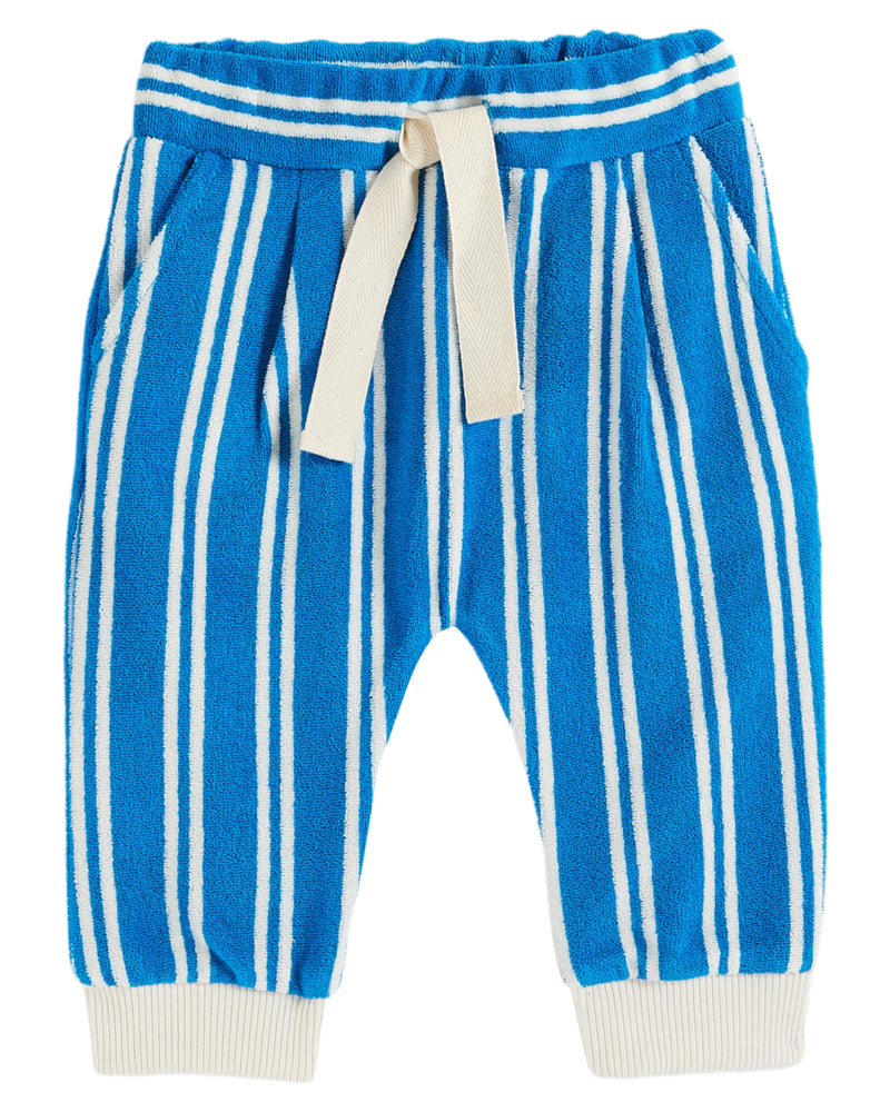 STRIPED TERRY JOGGER - RAYURE AZUR