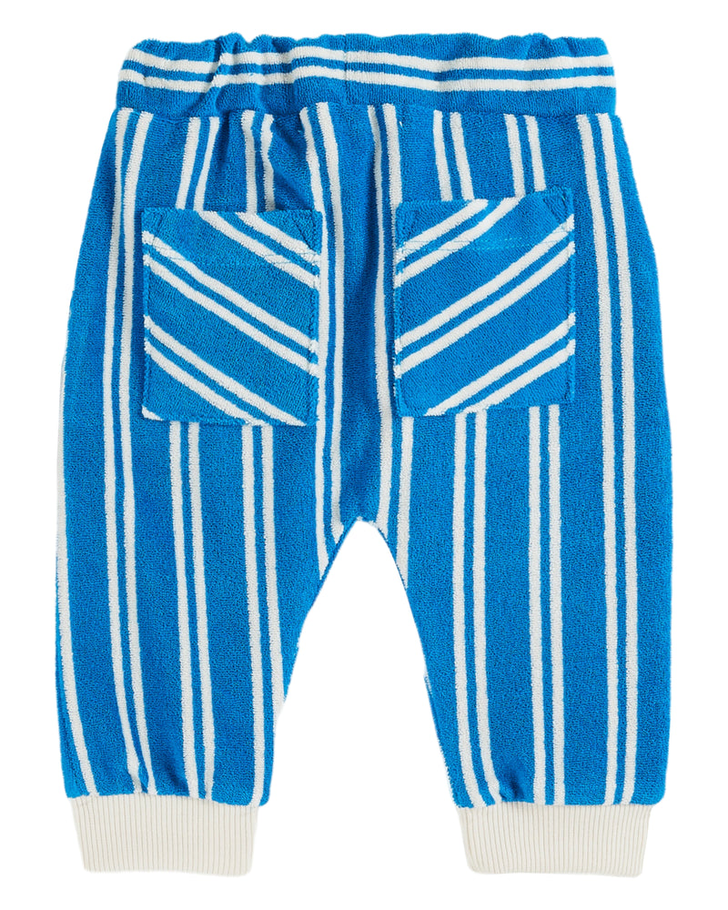 STRIPED TERRY JOGGER - RAYURE AZUR