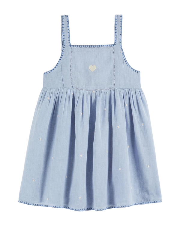 HEART EMBROIDERED DRESS - ECUME